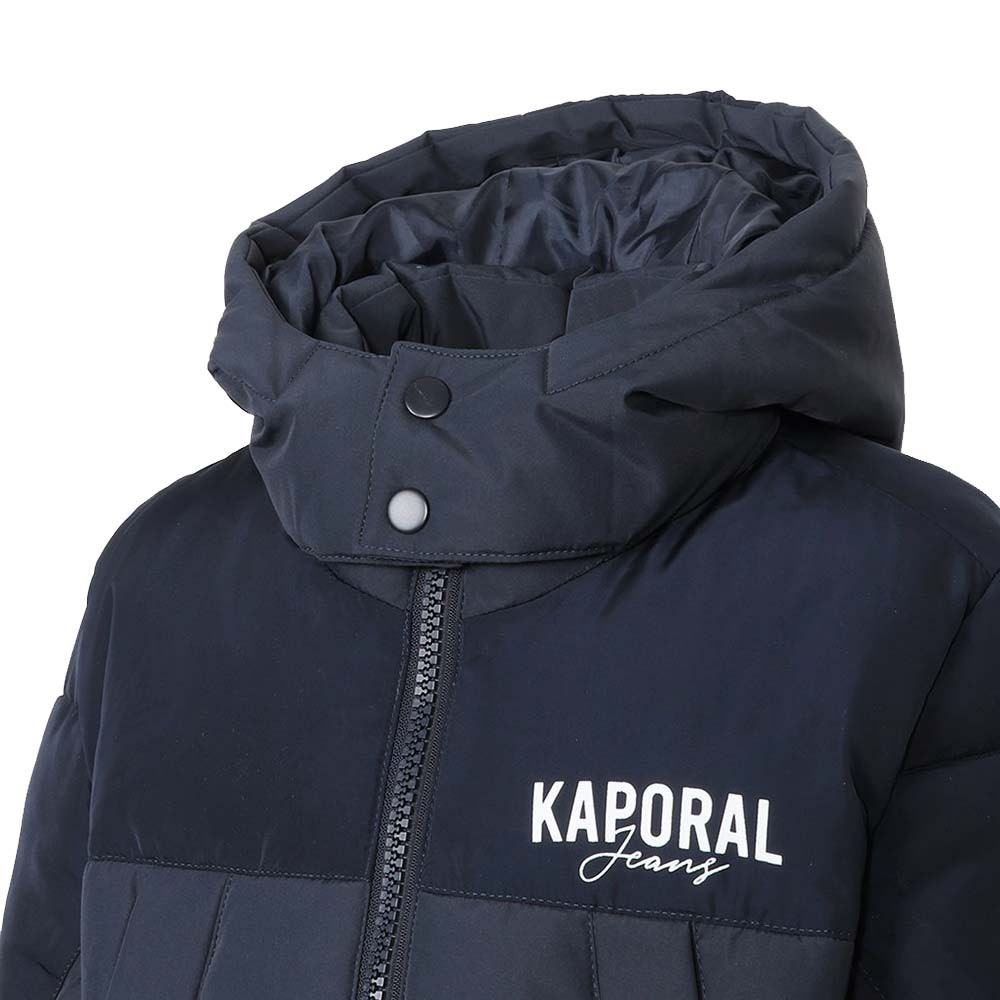 Doudoune matelassée à capuche avec un col montant zippé Junior Garçon  Kaporal bleu marine | Rue Des Hommes