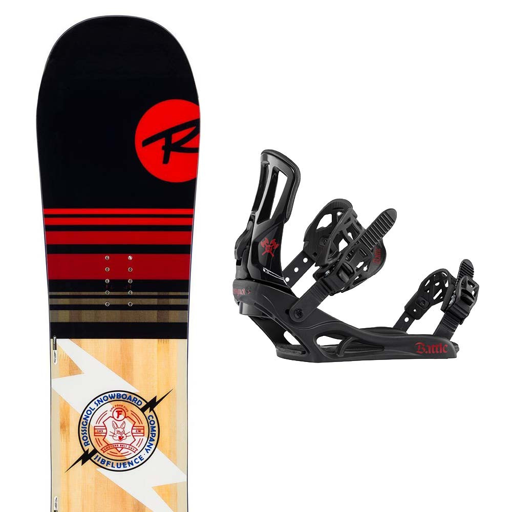 Jibfluence Snowboard + Battle Fixation Enfant