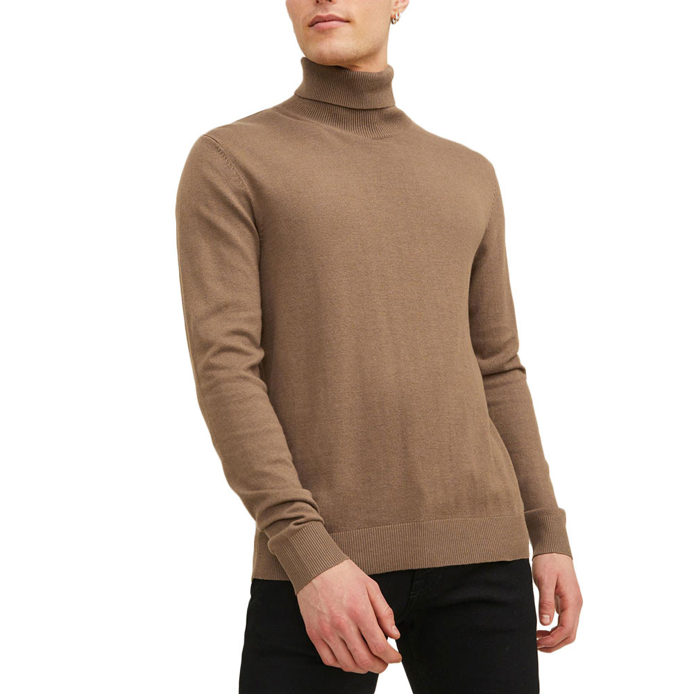 Knit Roll Pull Homme JACK AND JONES BEIGE pas cher - Pulls homme JACK AND  JONES discount