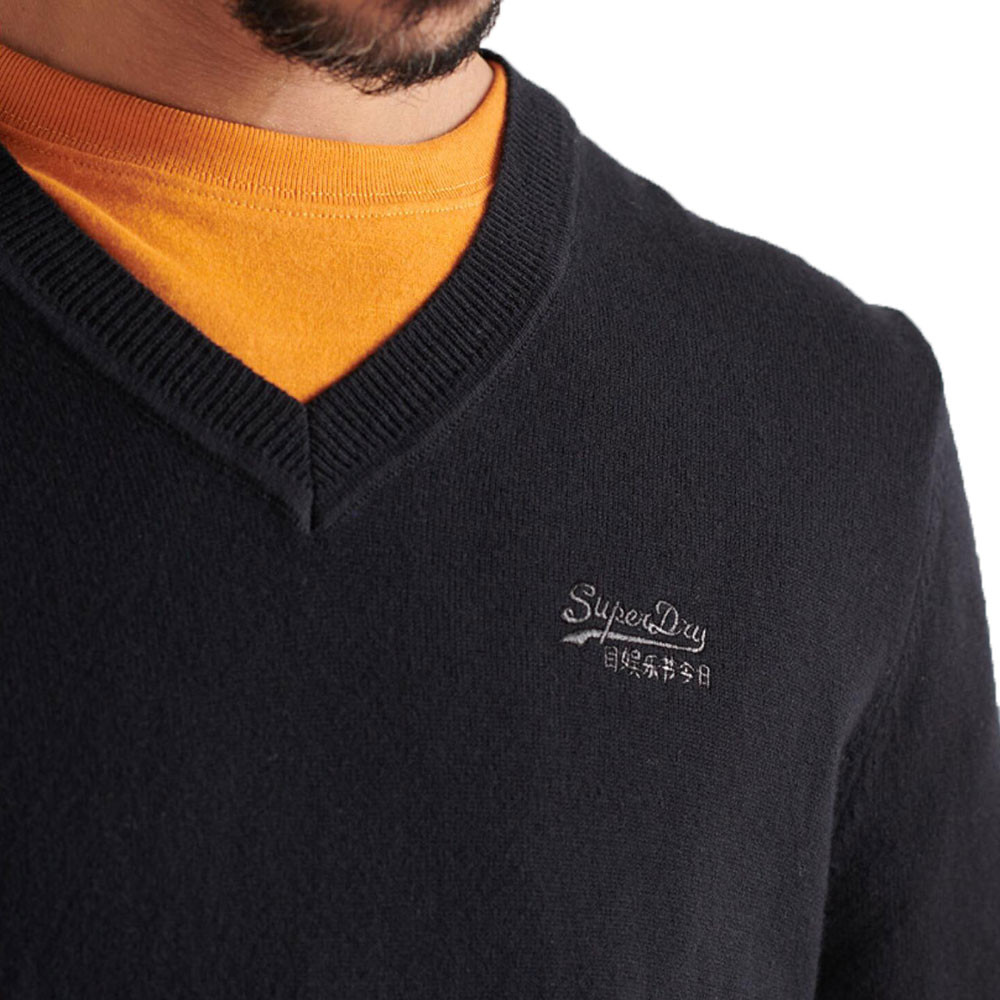 Orange Label Vee Neck Pull Homme SUPERDRY NOIR pas cher Pulls homme SUPERDRY discount