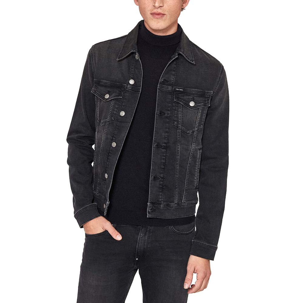 Randall Veste Jean Homme TEDDY SMITH NOIR pas cher Veste en jean homme TEDDY SMITH discount