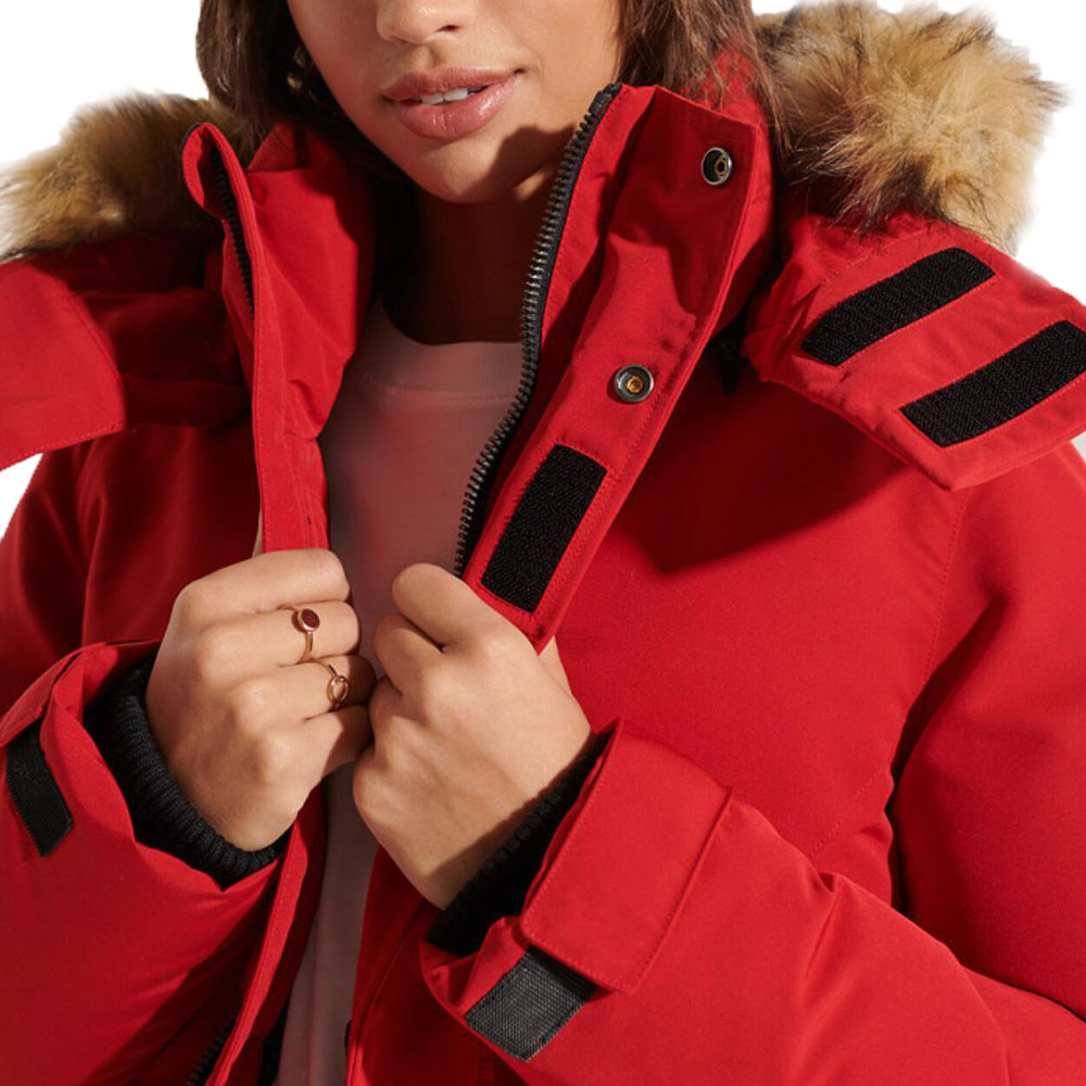 Superdry Code Everest Parka Femme SUPERDRY ROUGE pas cher Parka femme SUPERDRY discount