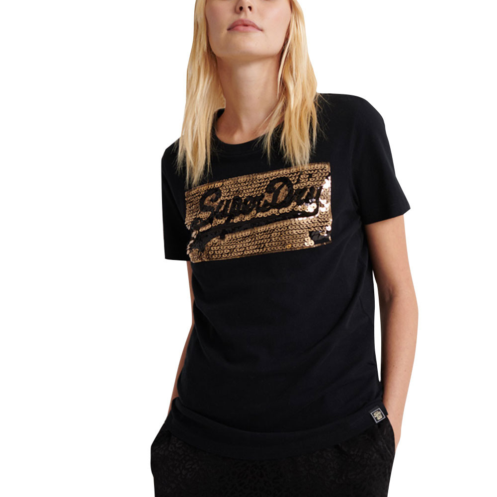 Vintage Logo Star Sequin Entry T-Shirt Mc Femme