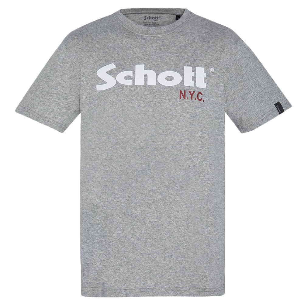 Crew T Shirt Mc Homme SCHOTT GRIS pas cher T shirt manches