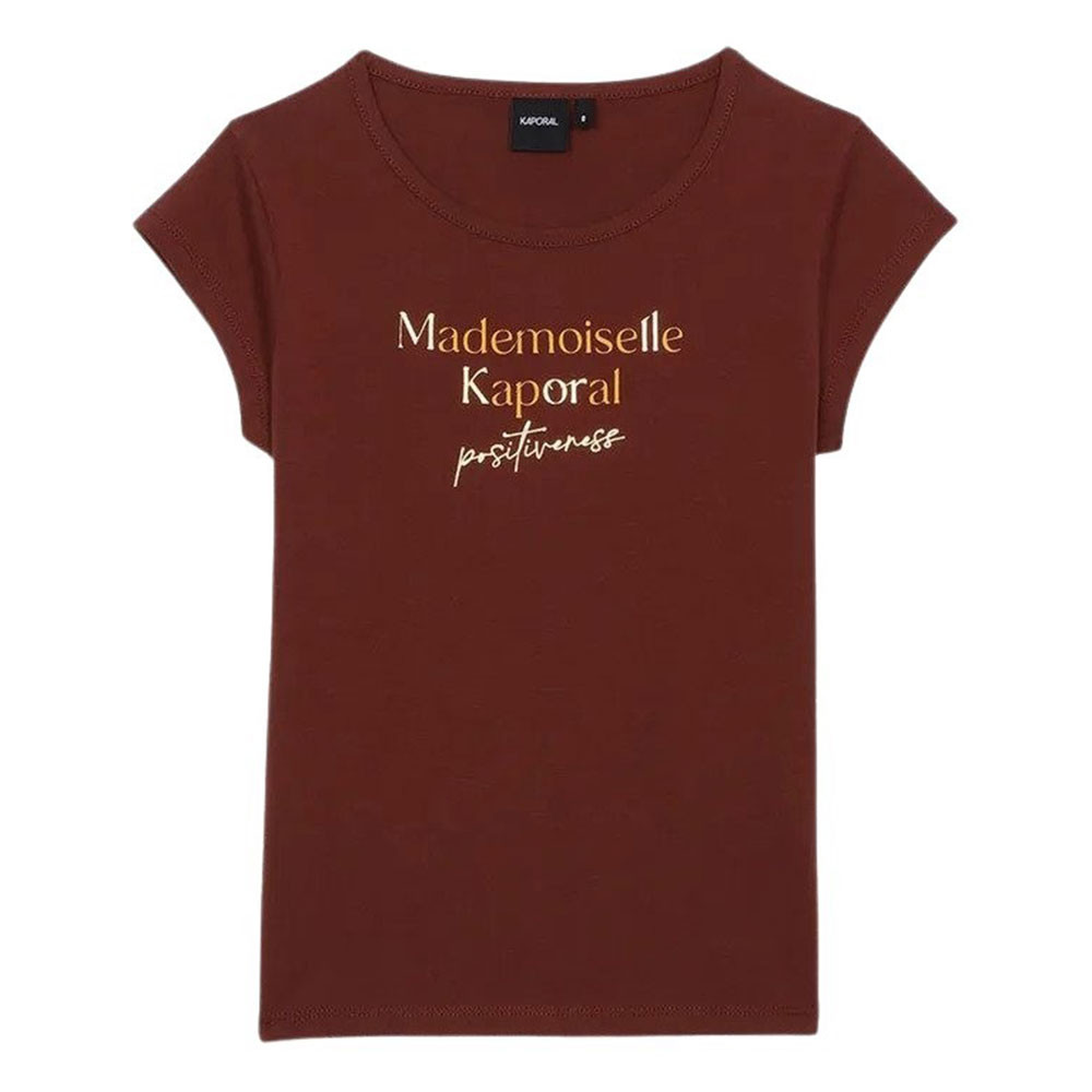 Edil T Shirt Mc Fille KAPORAL MARRON pas cher T shirt manches courtes fille KAPORAL discount