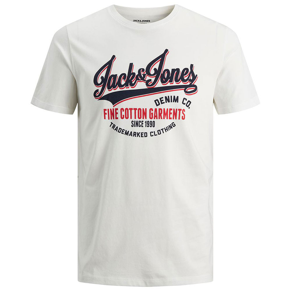 Logo Tee T-Shirt Mc Homme JACK AND JONES BEIGE pas cher - T-shirt manches  courtes homme JACK AND JONES discount