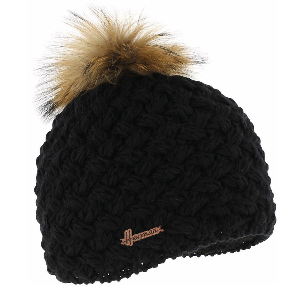 Maggy 8131 Bis Bonnet Femme HERMAN NOIR pas cher - Bonnets ski et