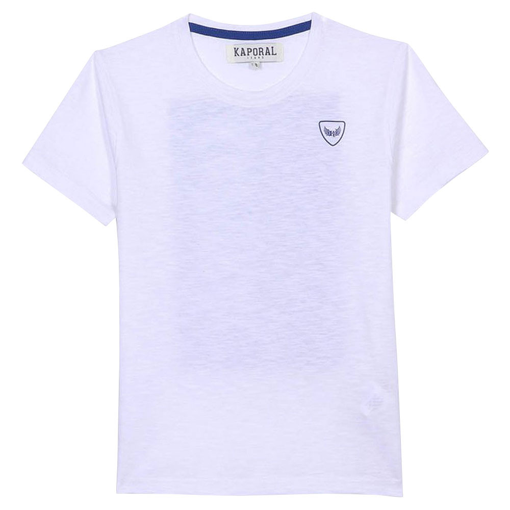 tee-shirt garcon bicolore a manches courtes blanc tee-shirts