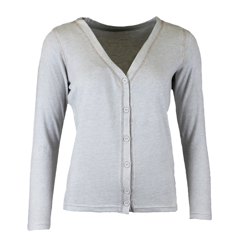 Marcia Gilet Femme SUN VALLEY GRIS pas cher Gilets et cardigans femme SUN VALLEY discount