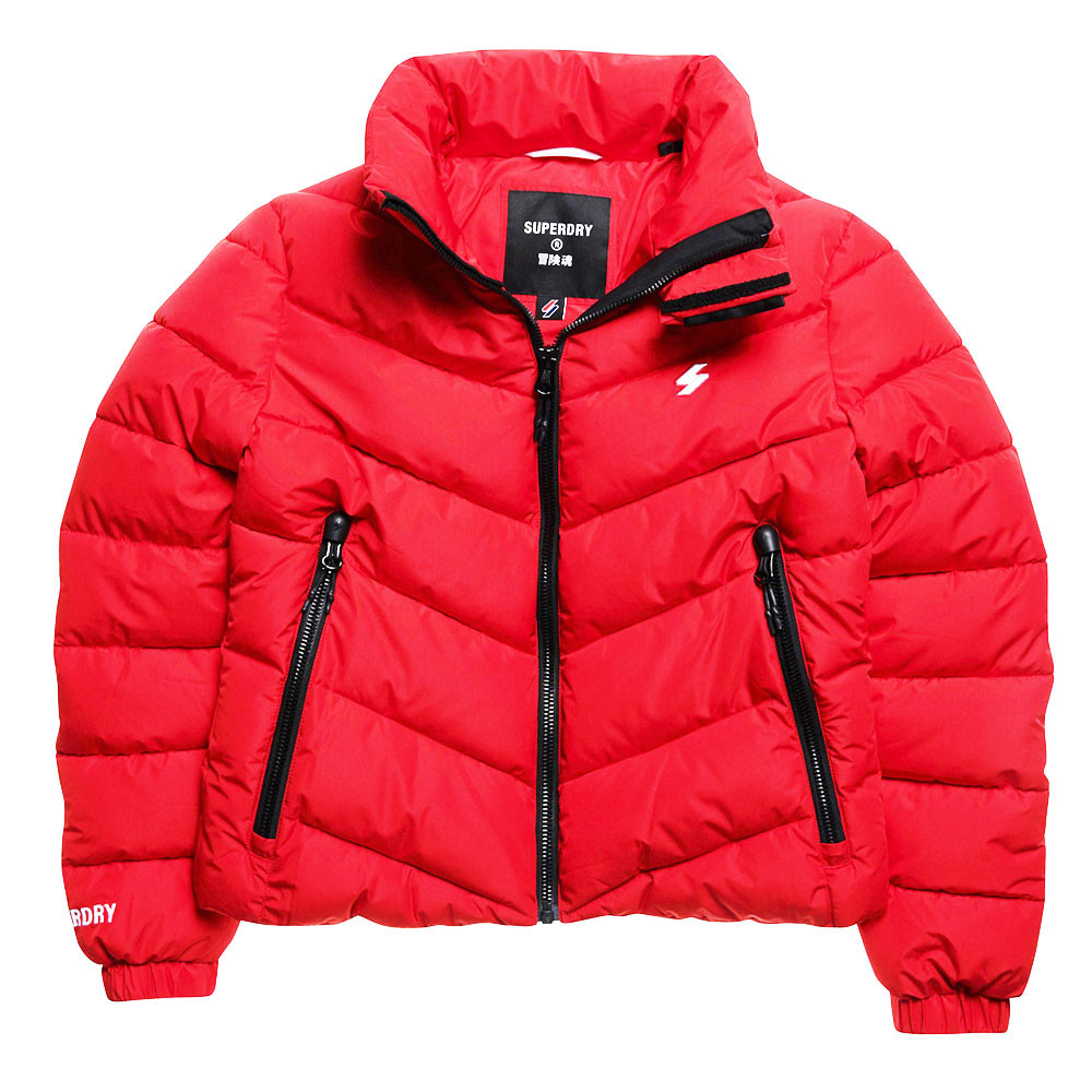 Non Hooded Sports Puffer Doudoune Femme SUPERDRY ROUGE pas cher Doudounes femme SUPERDRY discount