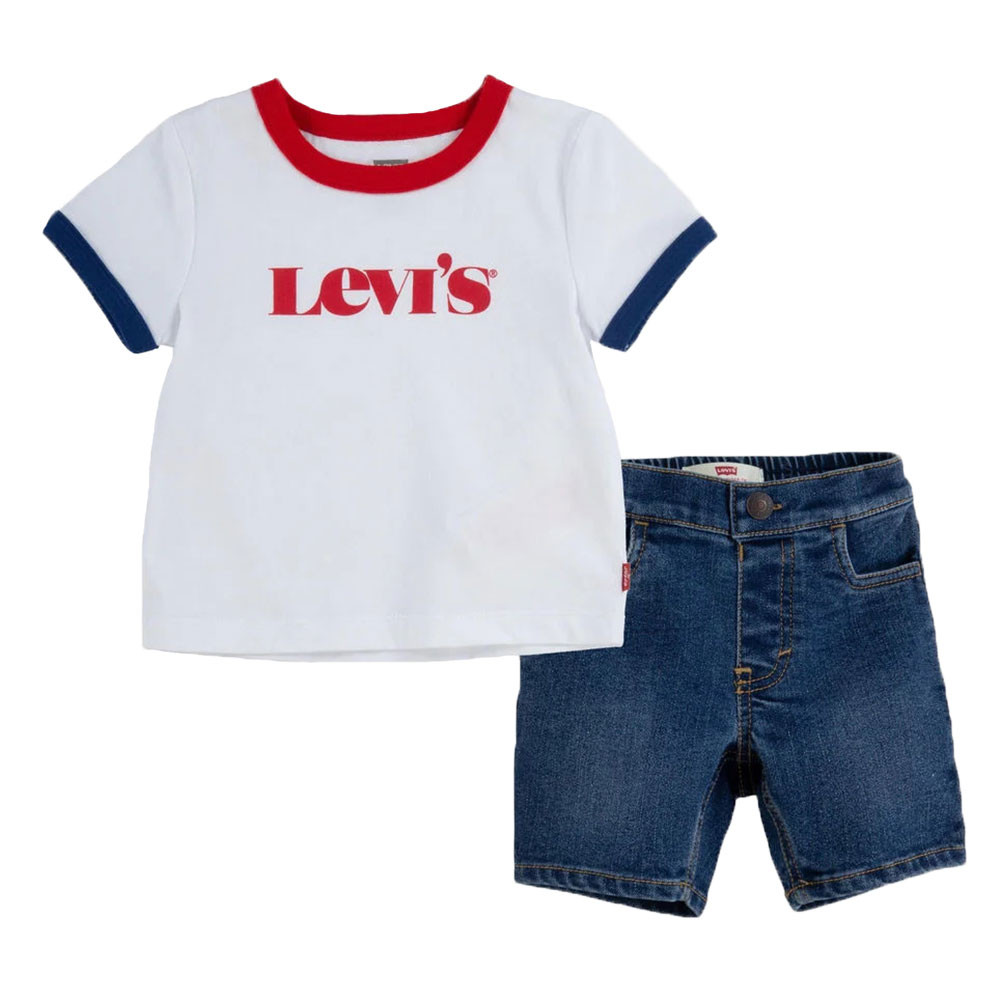 Ringer Deni Ensemble T Shirt Short Bebe Garcon Levis Blanc Pas Cher Ensembles Bebe Levis Discount