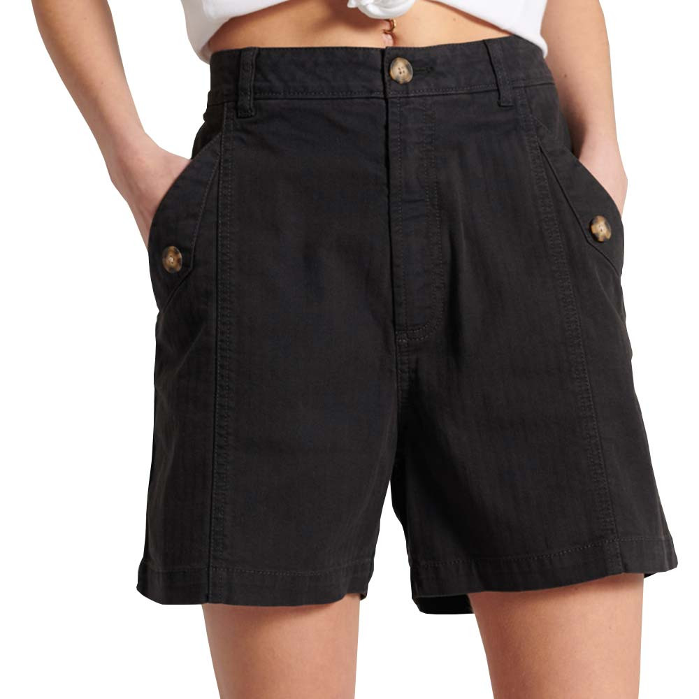 Sd Utility Short Femme SUPERDRY NOIR pas cher Shorts femme SUPERDRY discount