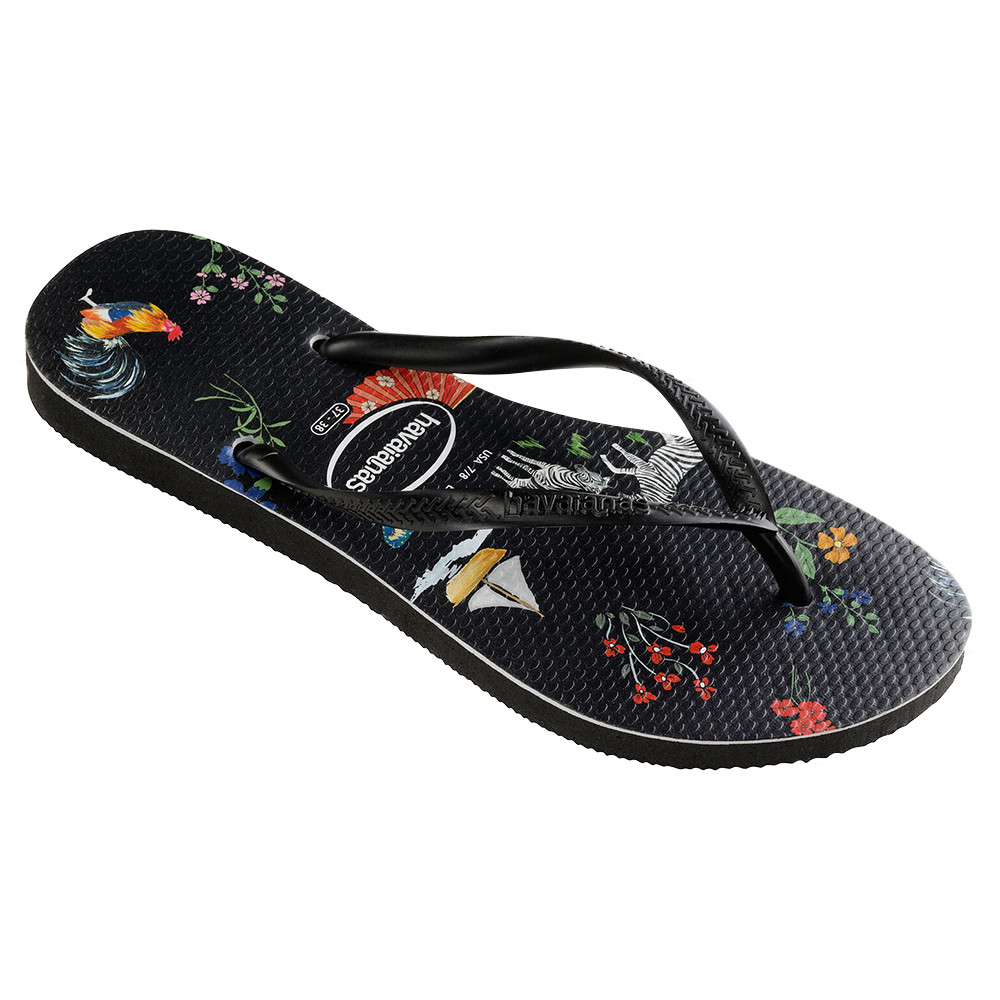 Slim Animal Print Tong Garcon HAVAIANAS NOIR pas cher Tongs garcon HAVAIANAS discount