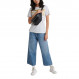 V Loog Block Emboss Glitter T-Shirt Mc Femme