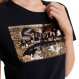 Vintage Logo Star Sequin Entry T-Shirt Mc Femme